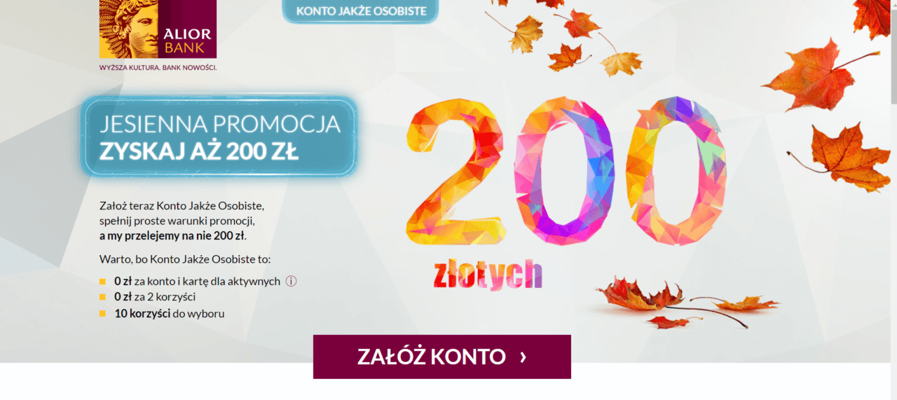 Alior Bank 200 zl 3 edycja promocja konto osobiste