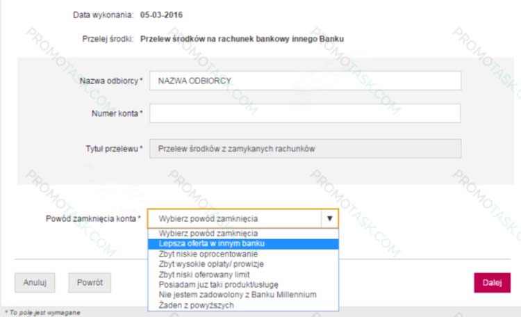 Bank Millenium powód zamknięcia gdzie przelać pozostałe pieniądze